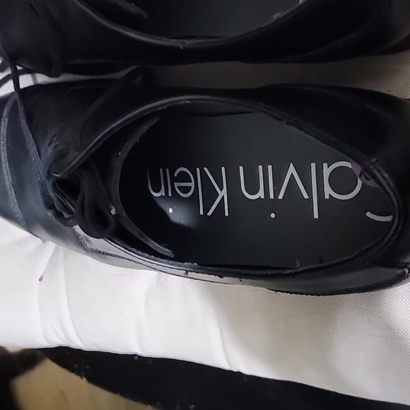 Calvin Klein Black Leather Oxfords main image 5